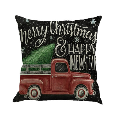 

〖Follure〗Christmas Cotton Linen Sofa Car Home Waist Cushion Cover Throw Pillow Case