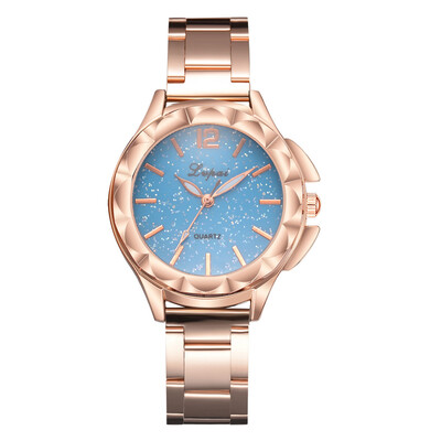 

Fashion Womens Watches Rose Gold Irregular Disc Luxury Starry Sky Ladies Quartz Wristwatch Alloy Strap Clock Zegarki Damskie