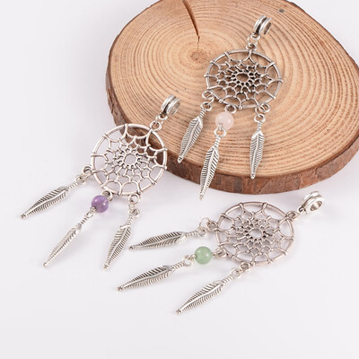 

Antique Silver Alloy Mixed Stone European Dangle Beads 84mm Hole 45mm