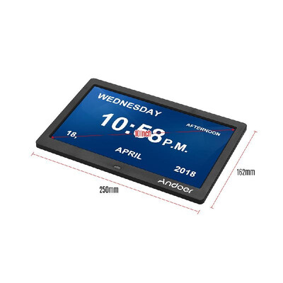 

Andoer 10 Inch Digital Alarm & Photo Frame LED Screen Simple Eletronic Photo Album Support ClockCalendarTime SettingMusicPhoto