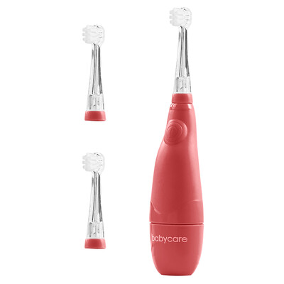 

babycare children electric toothbrush with LED light waterproof soft fur low vibration sound wave 1-3 years old baby toothbrush 6120S dubali red