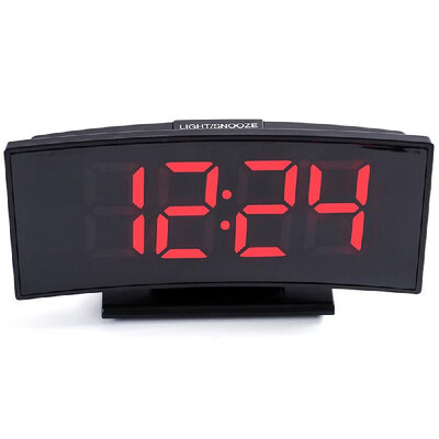 

Multifunctional Large Screen Digital Display Electronic Table Clock Mute LED Mirror Alarm Clock with Date Function&Temperature