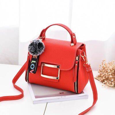 

Cross body bag trend plush simple wild pu leather small square bag shoulder portable handbag