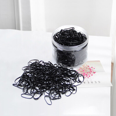

UPLUS thickened disposable black high elastic does not hurt the hair rope 500 rubber band thin rope hair rope hair ring headwear Japanese&Korean hair accessories