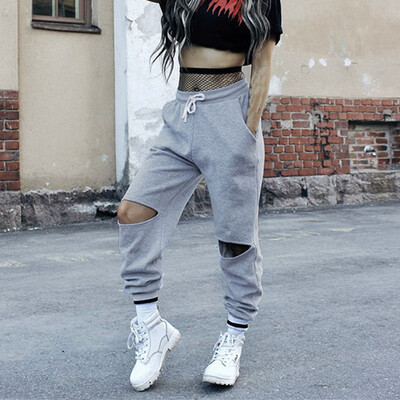 

Tailored Women Retro Solid Gothic Punkt Casual Loose Elastic Trousers Full Pants