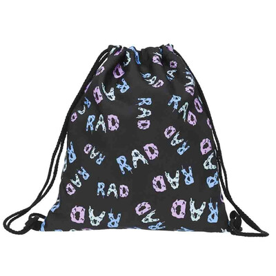

Tailored Non-Woven Bags Drawstring Women Bag 3D Digital Print Bouquet Pocket Backpack