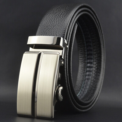 

Double-sided top layer leather belt mens belt automatic buckle belt belt belt QDF889