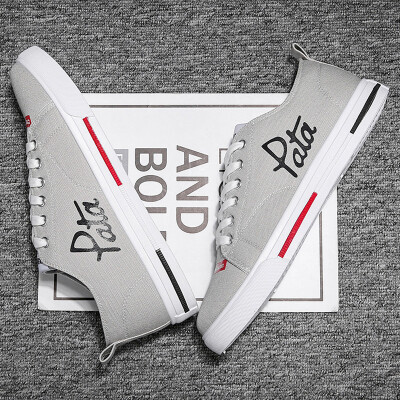 

Summer student flat bottom shoes mens casual shoes Korean version of the trend of wild personality deodorant breathable canvas mens shoes