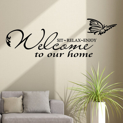 

Gobestart Welcome To our Home Removable Art Vinyl Mural Home Room Decor Wall Stickers