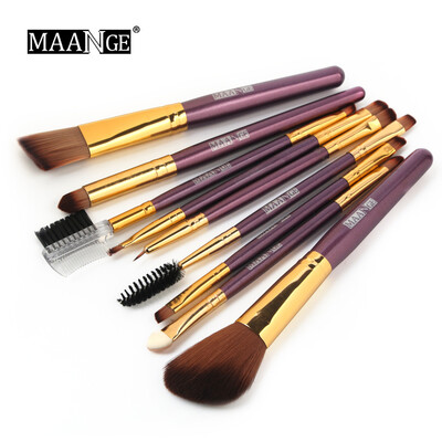 

Toponeto 9PCS Wooden Foundation Cosmetic Eyebrow Eyeshadow Brush Makeup Brush Sets Tools