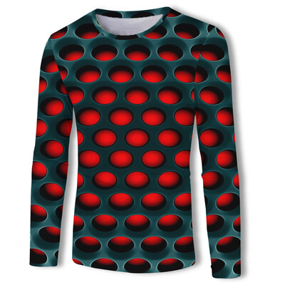

Mens 3D Print Tops Sweatshirt Round Neck Long Sleeve Casual Graphic Tee Shirts