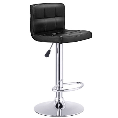 

1 PC Bar Stool Swivel Adjustable PU Leather Barstools Bistro Pub Chair-Black