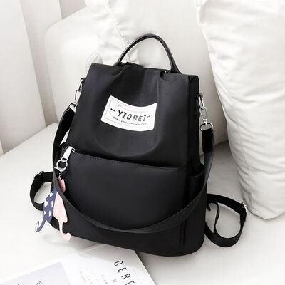 

Double - shoulder bag womens Korean edition fashion bag soft - leather women backpack large - capacity leisure travel bag