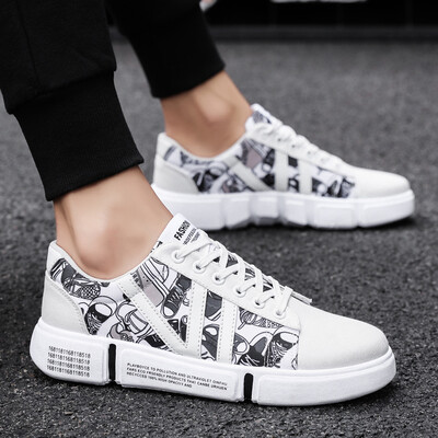 

Autumn Flat Shoes Korean Version Baitao High-Up Small White Canvas Summer Trendy Shoes with Heightened Mens Shoes