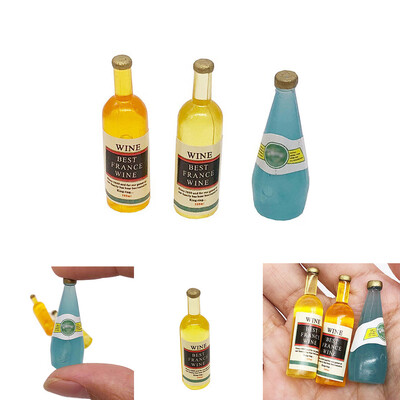 

YIWULAMini Dollhouse Wine Bottles Set Miniature Living Room Kids Pretend Play Toy