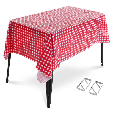 

709 x 535 Inch Checkered Rectangular PVC Tablecloth Portable Home Outdoor Camping Picnic Table Cloth