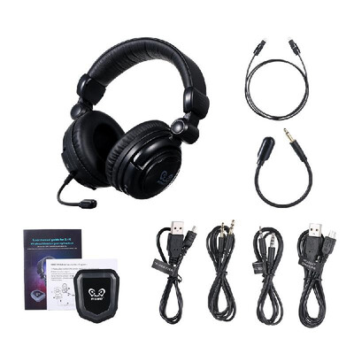 

HUHD HW-933MI 24 Ghz Wireless Vibration Gaming Headset Optical Stereo Headphone for X BOX 360PS3PS4PCMAC with Mic LED Backlig