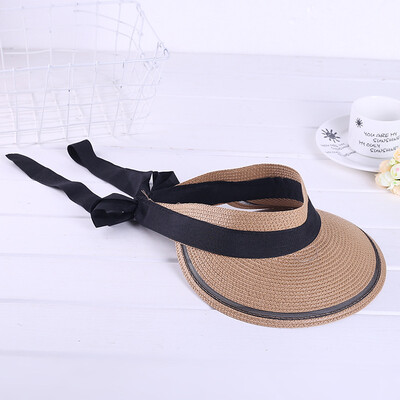 

LadiesSunscreen Cap Spring&Summer Ladies Beach Shade Cooling Cap Mountaineering Riding Biking Straw Weaving Cap