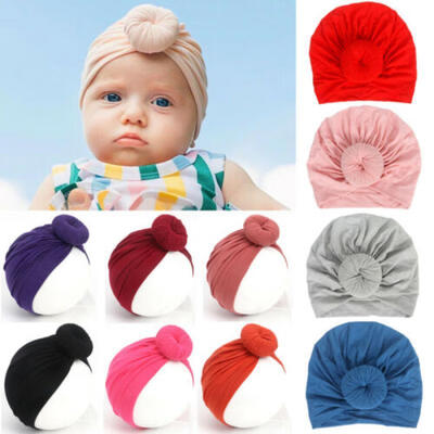 

Newborn Toddler Kids Baby Boy Girl Turban Knot Cotton Beanie Hat Winter Warm Cap