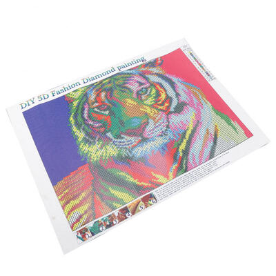 

Greensen DIY 5D Rhinestone Painting Full Drill Tiger Pattern Cross Stitch Kit Set Home Decoration