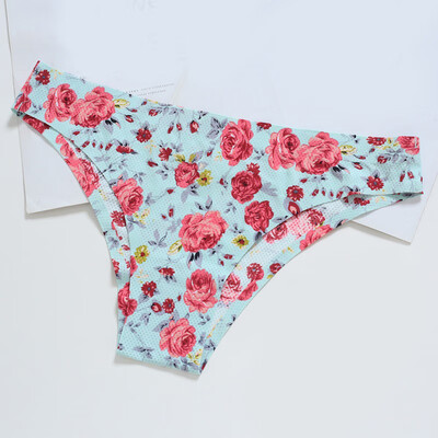 

Womens Fashion Low Rise Sexy Bikini Briefs Underwear Floral Printed Seamless