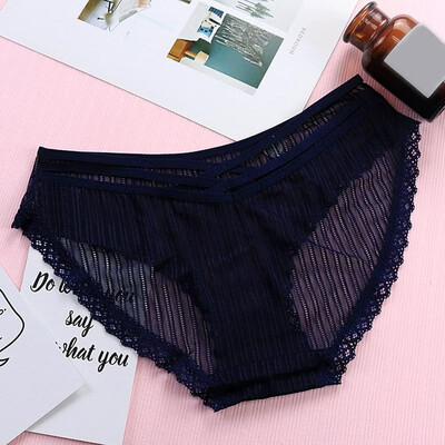 

Sexy Women Lace Edge Panties Underwear Soft Briefs Underpants Ultra-Thin Breathable Low Rise Seamless Silk Triangle Briefs