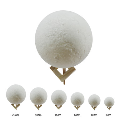 

3D Printing Clap Moon Light USB Rechargeable 3-Color Dimmable Night Lamp Bedroom Decor with Wooden Stand