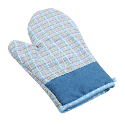 

Gobestart Grid Cotton Oven Gloves Heat Resistant Microwave Oven Kitchen Glove