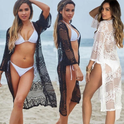 

Women Fashion Summer Cardigan Beach Lace Crochet Bikini Swimwear Cover Up
