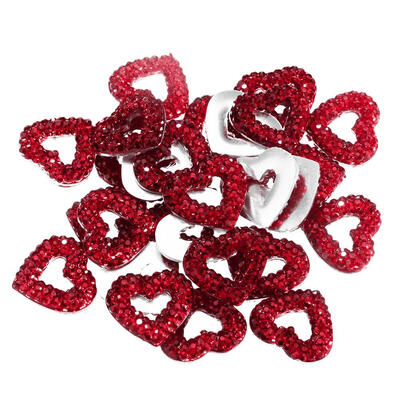 

50pcsLot 15mm Creative Love Heart Resin Rhinestones Charms for DIY Clothes