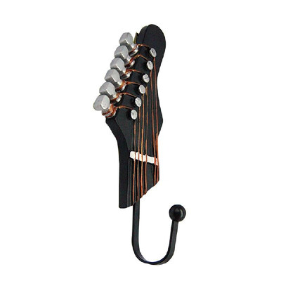 

3PCS Home Cloth Hook Cloakroom Decoration Towel Coat Clothes Wall Rack Hanger Guitar Shape Vintage Resin Hooks