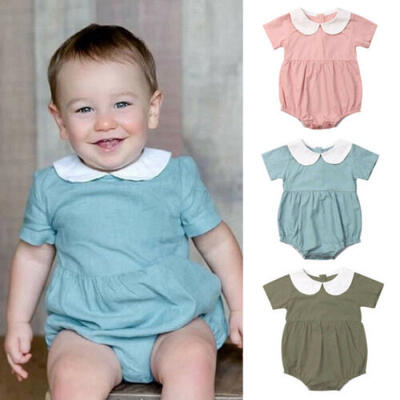 

Newborn Infant Baby Girls Short Sleeves Rompers Jumpsuits Summer Outfit Clothes