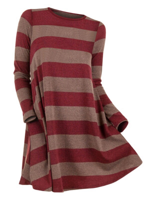 

Striped Long Sleeve Longline Knitwear