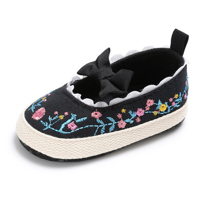 

Newborn Baby Girls Cute Shoes Sweet Princess Mary Jane Bow First Walkers Crib Soft Soled Anti-Slip Kids Shoe Children