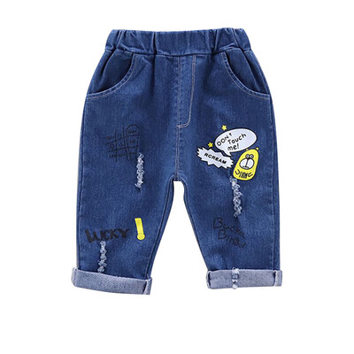 

0-4T Spring Autumn Casual Fashion Baby Cartoon Printing Jeans Kids Trousers Childrens Denim Pants