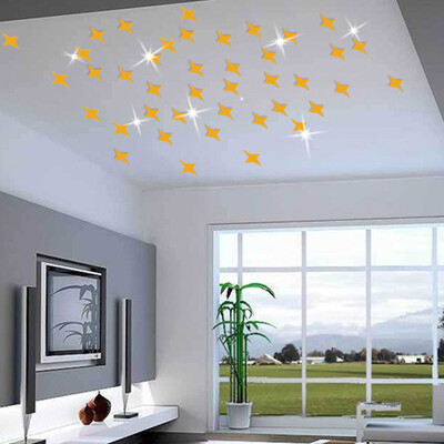 

〖Follure〗50pcs Stars Sky 3D Mirror Sticker Wall Room Removable Decal Decor Art Mural DIY