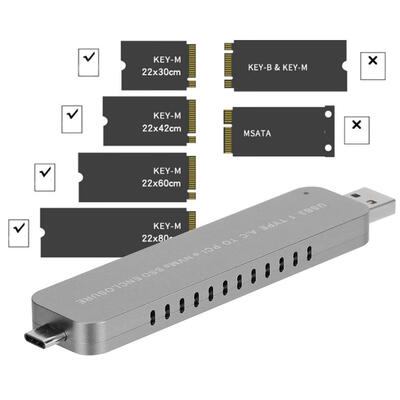

Greensen USB31 Type-AType-C 2-in-1 to NVME Hard Disk Box SSD Hard Disk Drive Case Enclosure SSD Enclosure SSD Case External