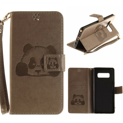 

MOONCASE Samsung NOTE 8 embossed panda lanyard holster - gray