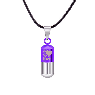 

Stainless Steel Medicine Pill Shape Pendant Necklaces for WomenMen i love you Perfume Bottle Pendant whitout chain