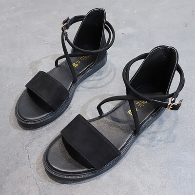 

Summer Korean version of Baitao Student Roman Sandals Girl Fashion Flat Bottom Ins Girl Shoes Fairy Trend