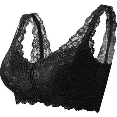 

〖Follure〗Womens Adjustable Front Closure Extra-Elastic Large Wire-Free Sleep Lace Bra