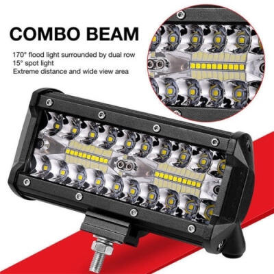 

7inch 400W LED Work Light Bar Flood Spot Beam Offroad 4WD SUV Driving Fog Lamp