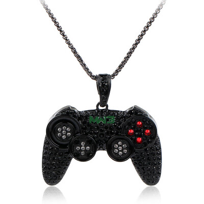 

Hip Hop Iced Out Game Controller Joystick Pendants with Chain Hip Hop Necklace