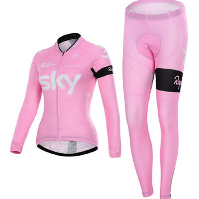 

2018 pro team Sky winter thermal fleece cycling jersey bicycle clothing set ropa ciclismo invierno MTB bike jersey bib pants kit