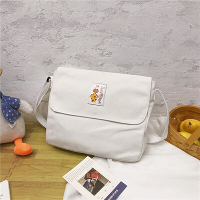 

Skew bag lady canvas bag lady Korean version insfeng Japanese single shoulder bag Harajuku large capacity ulzzang students in clas