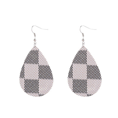 

Fashion Women Water Drop Grid Charm Hook Earrings Party Banquet Jewelry Gift