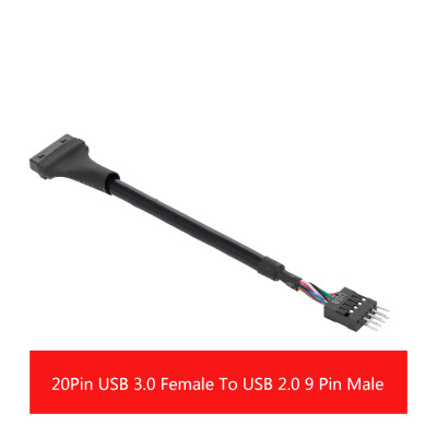 

20Pin USB 30 Female Motherboard Header To USB 20 9Pin Male Adapter Cable Line Converter