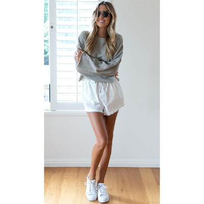 

Women Hoodies Sweatshirt Solid O-Neck Long Sleeve T-Shirt Casual Tracksuit Pullover Top PinkGreyYellow