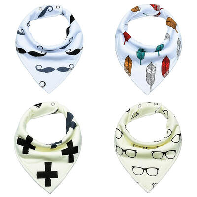 

4pcs Toddler Infant Baby Dribble Bib Triangle Towel Saliva Towel