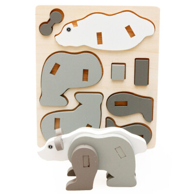 

Gotoamei Montessori Mini 3D Puzzle Kids Educational Funny Toy Wooden Colorful Jigsaw Gift